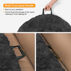 Calming Dog Bed Fluffy Plush Dog Mat for Furniture Protector with Removable Washable Cover for Large Medium Small Dogs and Cats (Large(45x37x6), Dark Grey)