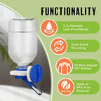 Choco Nose Patented Mini No-Drip Water Bottle/Feeder for Hamsters/Hedgehogs/Gliders/Rats/Mice/Other Small Pets and Animals - for Cages, Crates or Wall Mount. 10.2oz. Nozzle 10mm, Blue (C125)