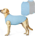 KYEESE 2Pack Waffle Dog Shirts for Large Dogs Stretchy T-Shirts Lightweight Tank Top Sleeveless Striped Shirt Vest Soft Breathable Pet Apparel, XXX-Large, Blue+Grey