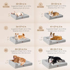 EHEYCIGA Orthopedic Dog Bed, Medium Memory Foam Dog Bed, Grey | Small Dog Sofa with Washable Removable Cover, Waterproof Pet Couch for Crate with Nonskid Bottom, 35x22x6