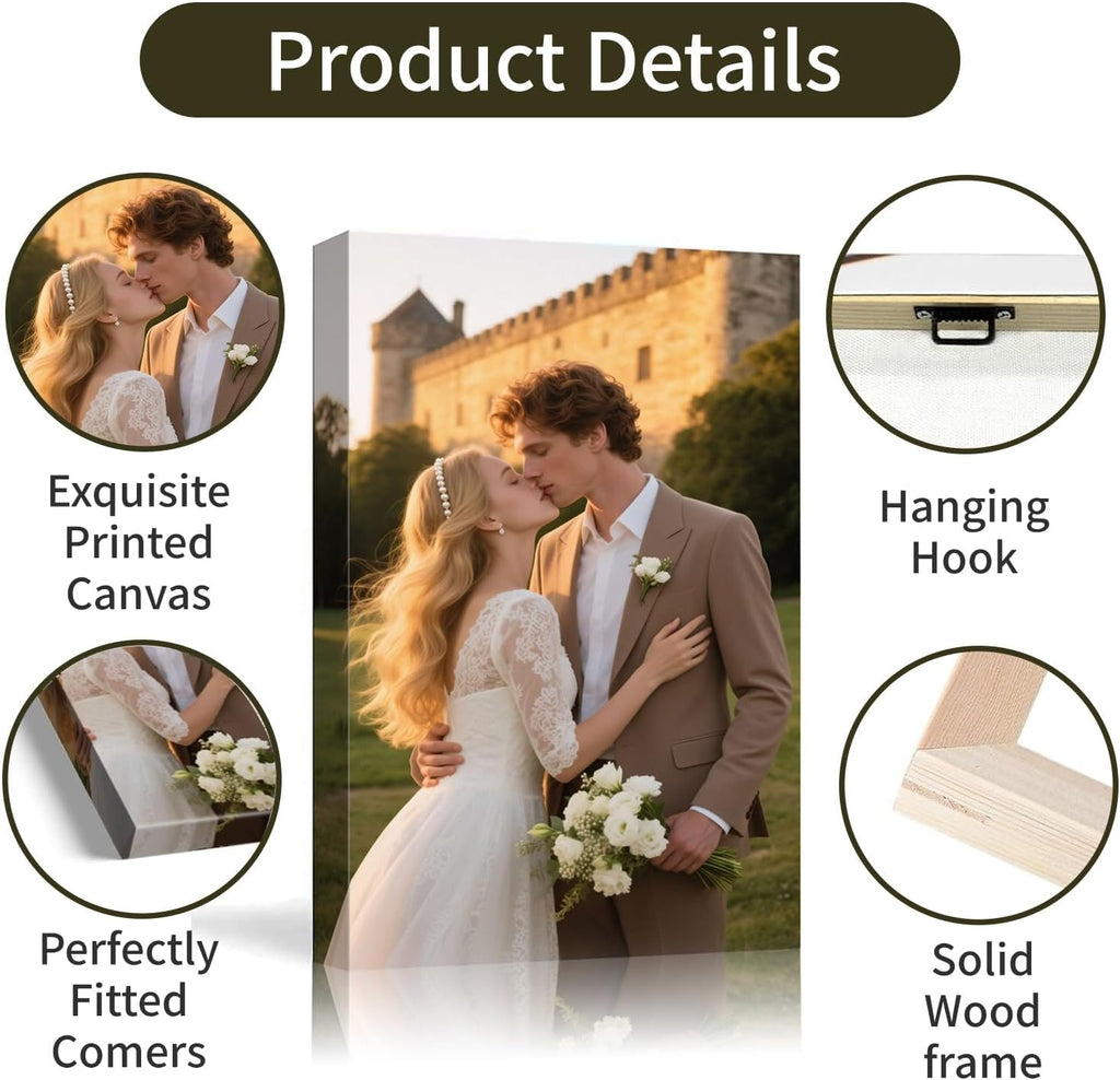 Canvas Prints with Your Photos, Photo Prints Custom Canvas Print with Your Photos (8"x10" & More Sizes) Custom Picture Wall Art Print Pictures Customized Photo Printing Personalized Customize Picture