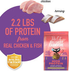 Tiki Cat Born Carnivore High Protein Dry Cat Food, Chicken Herring & Salmon Meal, 2.8 lbs. Bag