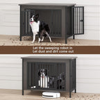 EasyCom 39.96" XL Wooden Large Dog Crate Furniture for Medium and Large Breed, Chew-Resistant Dog Kennel Furniture Indoor with 2 Doors and 3.94" Raised Feet, as TV Stand, End Table, Crate Table