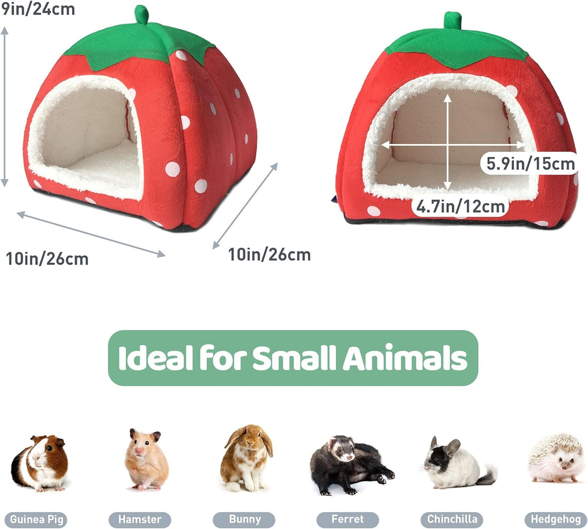 Guinea Pig Hideout Bed Rabbit House Cave Accessories Cozy Hide-Out for Bunny Hedgehog Ferret Chinchilla&Other Small Animals