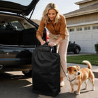 Magshion 3-Wheel Pet Stroller for Small/Medium Dog Cat, Up to 33lbs, Black | Foldable Travel Jogger w/ Breathable Mesh Cover, Lightweight Design, Safety Tethers, Cup Holder & Storage Basket