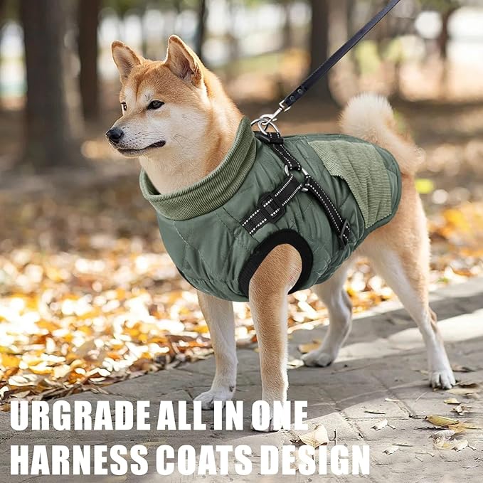 Mosucoirl Warm Dog Coats Pet Clothes, Waterproof Dogs Jacket Reflective Pet Outfits Winter Dog Cold Weather Coat Cozy Snow Jackets Vest for Small Medium Large Dogs Puppy Doggie
