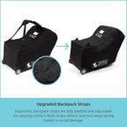 J.L. Childress Padded Infant Car Seat Bag with Wheels - Travel Bag for Airplane, Fits Most Baby & Infant Car Seats, Compatible with UPPAbaby, Nuna, & Chicco, AirTag Compatible - Premier, Black