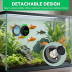 Removable Aquarium Water Thermometer Gauge with Touch Screen Digital Fish Tank Thermometer LED Display ±1℉/0.5℃, Fish Tank Accessories for Betta, Axolotl, Shrimp, Turtle, Reptile and Aquatic (Black)