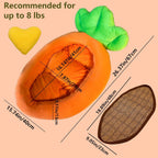 Rabbit Bed,Thick&Soft Bunny Bed with Removable Cushion,Machine Washable with Rattan Mat & Heart Decor,Cozy Warm Small Animal Sleeping Beds (Carrot Shape-L)