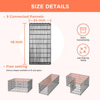 Foldable Dog Playpen 48" Height 8 Panels Metal Exercise Pen No Door - Indoor/Outdoor Dog Play Pen for Medium-Large Dogs, Portable Pet Fence for Yard Garden Camping, Black