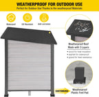 Aivituvin Large Dog House Outdoor Indoor Weatherproof Dog House for Small & Medium & Large Dogs with Unique All-Around Iron Frame＆Raised Feet（White）