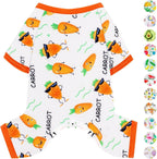 Dog Pajamas Pjs Spring Summer Dog Clothes for Small Dogs Girl - Boy - Small Size Dogs, Soft Stretchy Puppy Clothes Doggie Onesies Clothing Cat Pet Jammies Outfit Appeal, Carrot