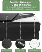 Spotted Play Orthopedic Dog Bed with Sides - Sofa Beds for Extra Large Dogs, Supportive Foam Pet Couch Bed with Washable Removable Cover, Waterproof Lining and Non-Slip Bottom, Black - XL-Plus