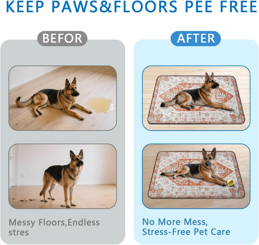 Washable Pee Pads for Dogs 2 Pack, Absorbent Reusable Puppy Pads Waterproof, Leakproof & Non-Slip Whelping Pad, Potty Training Pads for Dogs Playpen Mat 48x48