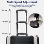 Dog Travel Bag with Removable Rolling Wheels, Airline Approved Pet Carrier, Foldable Cat Bag with Breathable Mesh, Pet Stroller(Black)