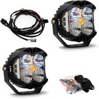 Baja Designs LP4 LED Pro Bumper Light Kit for Jeep Gladiator 2020-22, Wrangler JL 2018-22 with OEM Steel Bumper - Includes Wiring Harness (Driving/Combo Clear Lens)