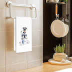 Funny Schnauzer Dog Hand Towels Set of 2, Gifts for Miniature Schnauzer Dog Owners Lovers, Puppy Pet Decor for Bathroom, Pet Lovers Gifts Toilet Hand Towels for Bathroom Washroom, 16x24In