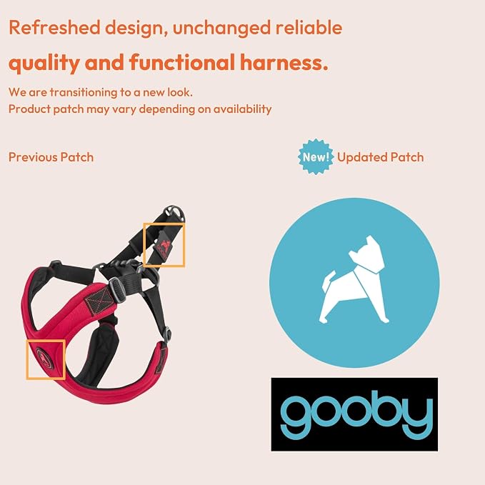 Gooby Escape Free Sport Dog Harness, Choke-Free, Blue, Large | Patented escape-free frame; Reduces choking; 4-point adjustment; Soft neoprene padding; Durable webbed straps
