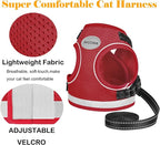 Cat Harness and Leash for Walking, Kitten Escape Proof Harnesses, Adjustable Reflective Puppy Harness with Leashes Set, Easy Adjustable Soft net Breathable Pet Safety Vest