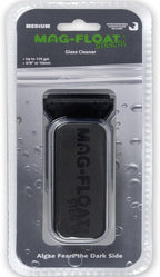 Mag-Float Medium Black Stealth Glass Magnet Aquarium Scraper Cleaner with Blade - Floating Magfloat Magnetic Cleaning Tool