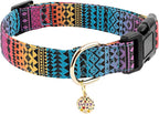 Faygarsle Bohemian Geometric Pattern Dog Collar for Small Medium Large Boys Girls Dogs S