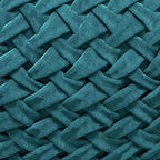 SIMPLIHOME Grafton Transitional Round Pouf in Teal Velvet Fabric for the Living Room, Bedroom and Kids Room