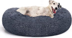 MIXJOY Orthopedic Dog Bed Comfortable Donut Cuddler Round Pet Beds Ultra Soft Washable Dog and Cat Cushion Bed (36'', Dark Gray)