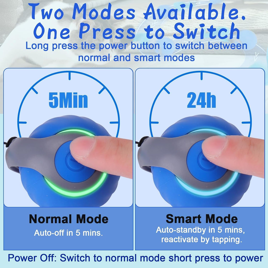 Interactive Cat Toy Ball - Motion-Activated, USB Rechargeable Cat Toys for Indoor Cats with Anti-Scratch Cover & 2 Changeable Tails - Enrichment Toy for Active Cats & Kittens