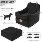 Dog Car Seat for Small/Medium Dogs, Dog Booster Car Seats with Thick Cushion for Dogs Under 35lbs, Detachable Washable Pet Car Seat with Storage Pockets, 2 Safety Belts(Black)