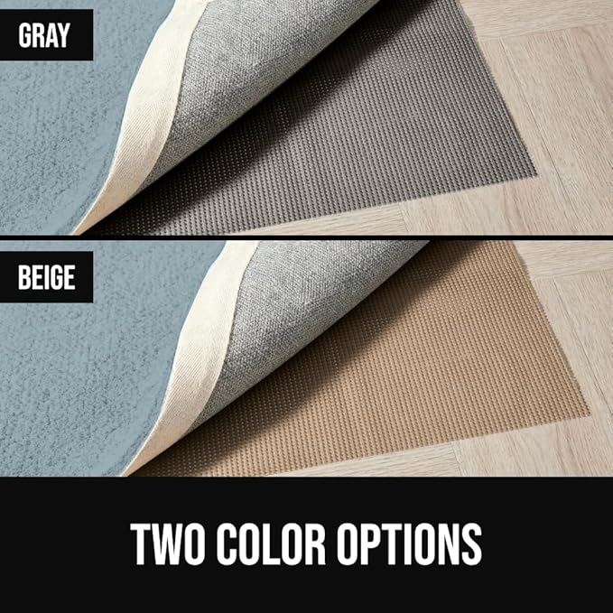 GORILLA GRIP Premium Dual Sided Extra Thick 5x7 Rug Gripper Pad for Hardwood Floors, Breathable Slip Resistant Pad Grips Under Carpet Area Rugs for Hard Surface Floor Protection, Easy Trim Mats, Beige