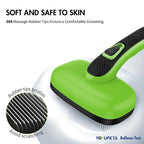Dog Brush Kit - Self-Cleaning Slicker Brush with Bath Brush & Undercoat Rake | Deshedding Tools for Large - Small Dogs & Cats, Professional 3-in-1 Pet Grooming Set for Heavy Shedding, Green