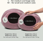 MEOWFIA Cat Cave – Premium Felt Cat Bed for Indoor Cats, Handmade 100% Merino Wool (Gold Rose, Large)