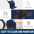 Smiry Dog Door Mat for Muddy Paws, Absorbs Moisture and Dirt, Low-Profile Entryway Mat with Non-Slip Backing, Entry Indoor Outdoor Doormat for Inside Floor (36x24 Inches, Navy Blue, Paw)