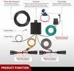 Nilight 4 Pin Trailer Wiring Harness Kit 56406 Simple Fit Tow Hitch | Vehicle Standard 4 Way Connector Custom for 2019 2020 2021 2022 2023 Jeep Cherokee