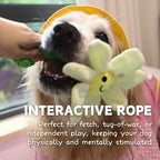 Interactive Puppy Plush Toys - Crinkle Flower Rope Toy, Chew Toys for Teething for Small & Medium Dogs