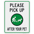 Clean Up After Your Dog Sign, Please Pick Up After Your Pet Sign, 24x30 Inches, 3M EGP Reflective .080 Aluminum, Fade Resistant, Indoor/Outdoor Use, Made in USA