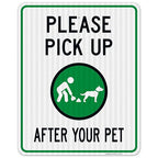 Clean Up After Your Dog Sign, Please Pick Up After Your Pet Sign, 24x30 Inches, 3M EGP Reflective .080 Aluminum, Fade Resistant, Indoor/Outdoor Use, Made in USA