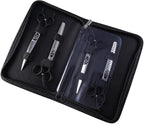 Fenice Peak 7.5'' Professional Dog Grooming Scissors Set with Black Non-Slip Handle 440C Stainless Steel Straight Thinning Curved Chunker Shears 4pcs Set for Pet Grooming Services