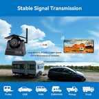 Magnetic Solar Wireless Backup Camera, 10000mAh Rechargeable Battery Powered Reversing Camera, 1-Min Easy Installation, App Control WiFi Backup Camera, for Trailer, RV, Truck, SUV, Van