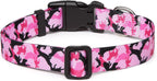Mercano Adjustable Dog Collar - Special Design Patterns, Soft Nylon Comfortable Sturdy Pet Collar for Small Medium Large Dogs (M, Dog Camouflage Pink)