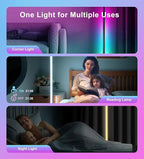 Corner Floor Lamp - Smart RGB LED Corner Lamp with 16 Million DIY Colors, Music Sync, Timer, Silicone and Aluminum, More Than a Light – Your Ambient Genius in Living Rooms Bedrooms Gaming Room