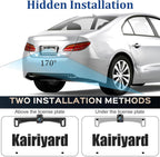Kairiyard License Plate Backup Camera with 5in Monitor, 170 Degree Wide Angle DIY Grid Lines Waterproof Reverse Rear View Camera Systems for Truck Car Trailer SUV