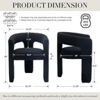 Modern Sherpa Dining Chairs Set of 8, Upholstered Barrel Chairs with Arms Comfy Accent Side Chairs for Living Room/Dining Room/Reception, Black
