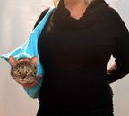 Cat-in-the-Bag Cozy Comfort Carrier - Large Light Blue Cat Carrier Soft and Pet Carrier Administration, Grooming, Vet Visits, Dental Care, and Nail Trimming
