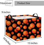 Rectangular Basketball Kids Gift Bin Organizer Shelf Book Room Decor (Black Basketball)