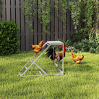 Chicken Activity Play for Healthy & Happy Animals, Swing Set with Chicken Perches & Hen Ladder, Chicken Coop Toy, Gray