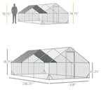 10 x 20 x 6.5 Chicken Coop Cage, Outdoor Hen House w/Cover & Lockable Door