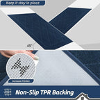 BEQHAUSE Dirt Trapper Door Mat 32" x 72", Doormat Non-Slip Entryway Rugs Washable, Dog Door Mat Stain Resistant and Absorbent Welcome Floor Mat for Front Back Door, Mud Wet Shoes & Paws, Navy Blue