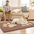 Buganda Dog Door Mat for Muddy Paws, Absorbent Dirt Trapper Washable Indoor Doormats, Non Slip Low-Profile Mud Mat for Dogs, Front Entrance Doormat for Inside Floor (30x20 Inches, Camel)