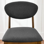 Best Choice Products Bar Stool Set of 2, Mid-Century Modern Upholstered Wood, Armless Counter Height w/Seat Cushion, Backrest - Walnut/Charcoal